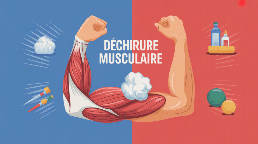 Gestion dechirure musculaire chaud ou froid illustration