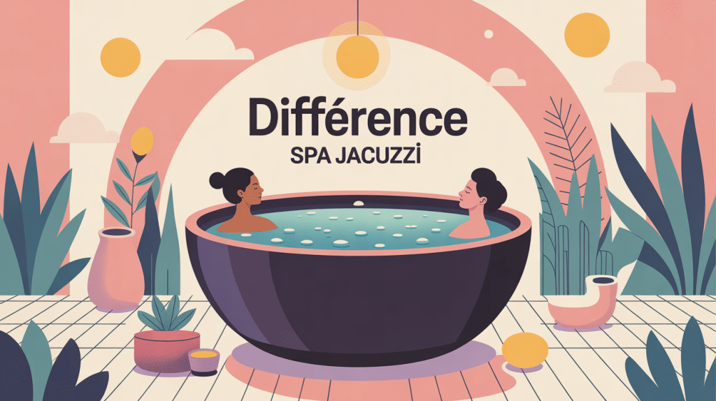 différence entre spa et jacuzzi en illustration bien-être