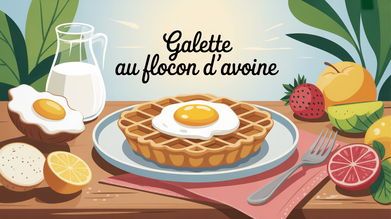illustration galette au flocon d avoine sur assiette avec ingrédients