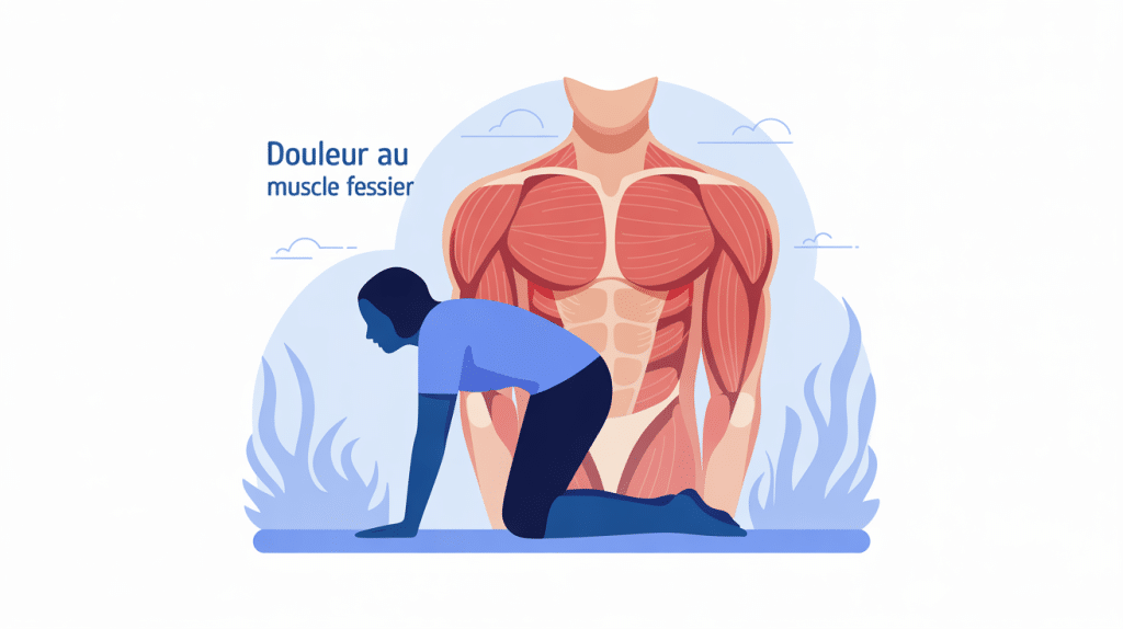 muscle du fessier douleur, silhouette en inconfort