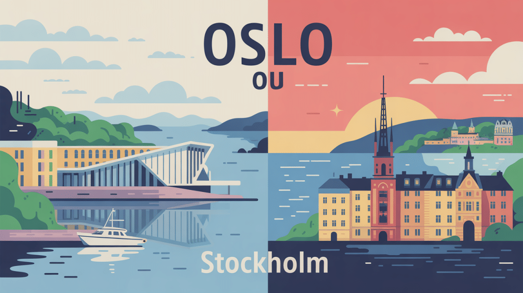 illustration oslo ou stockholm architecture et nature poétique