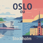 illustration oslo ou stockholm architecture et nature poétique