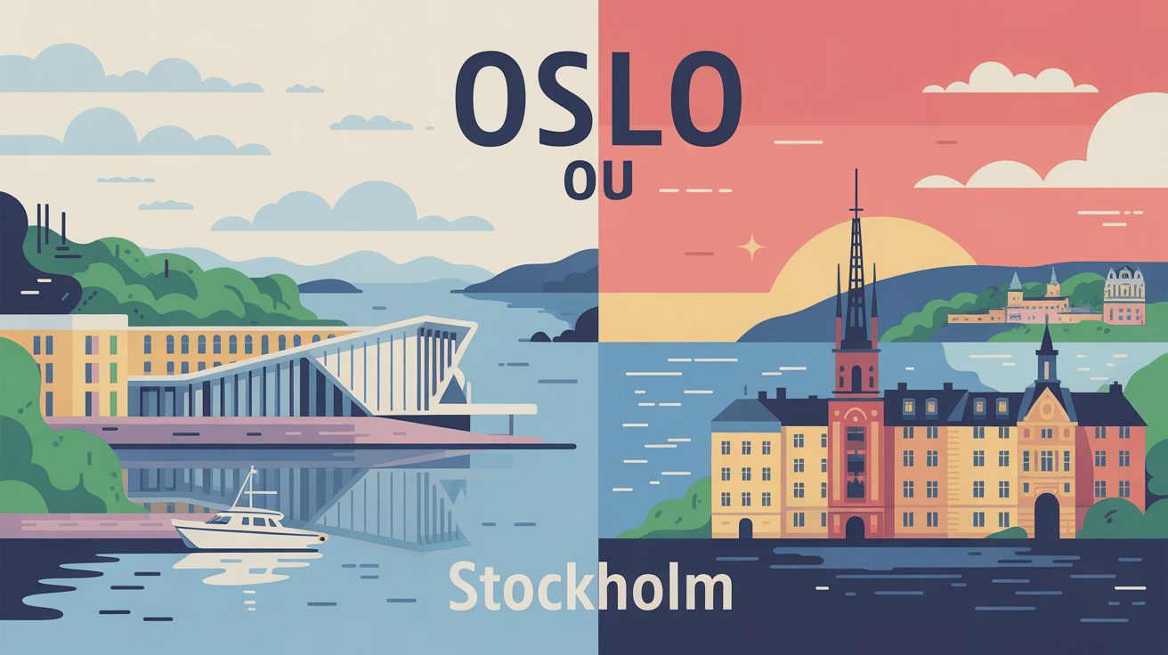 illustration oslo ou stockholm architecture et nature poétique