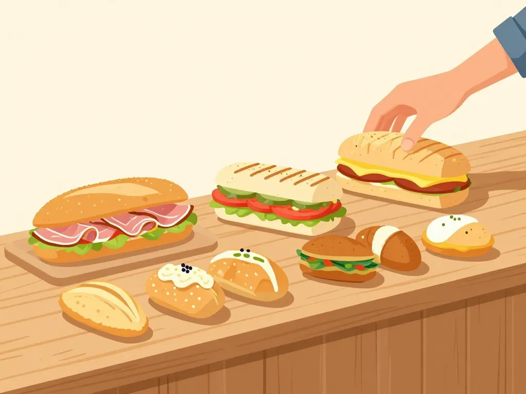 Différents types de sandwich espagnol sur comptoir