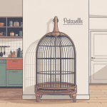 Illustration pataselle dans un intérieur organisé