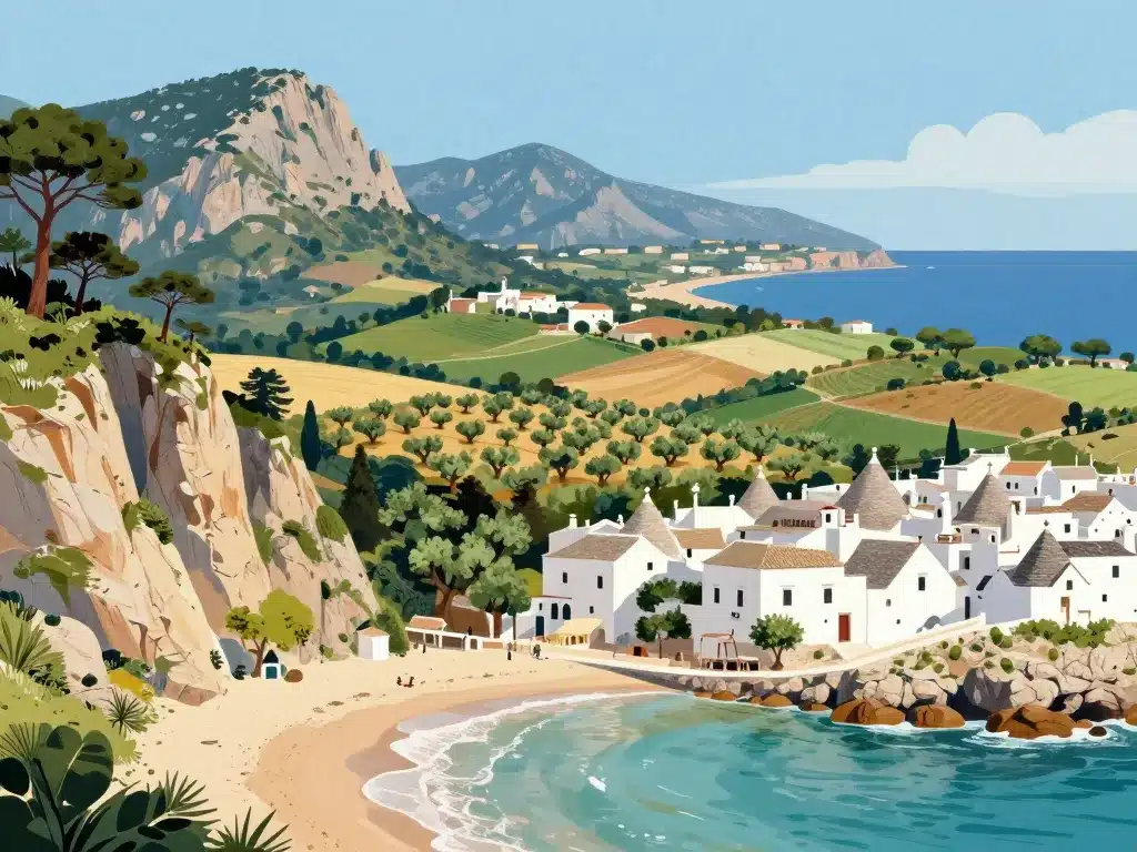 décors paysages plages villages calabre ou pouilles