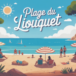 plage du liouquet vue estivale stylisée
