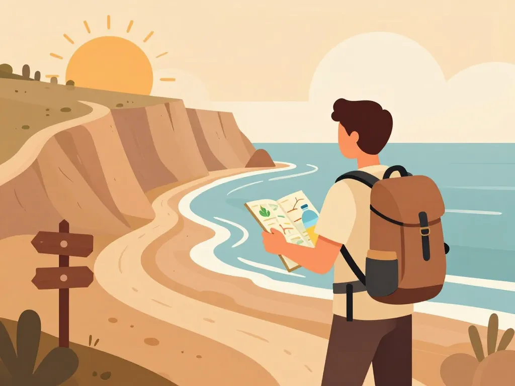 Hiker préparant la randonnée des sept vallées suspendues sentier carte