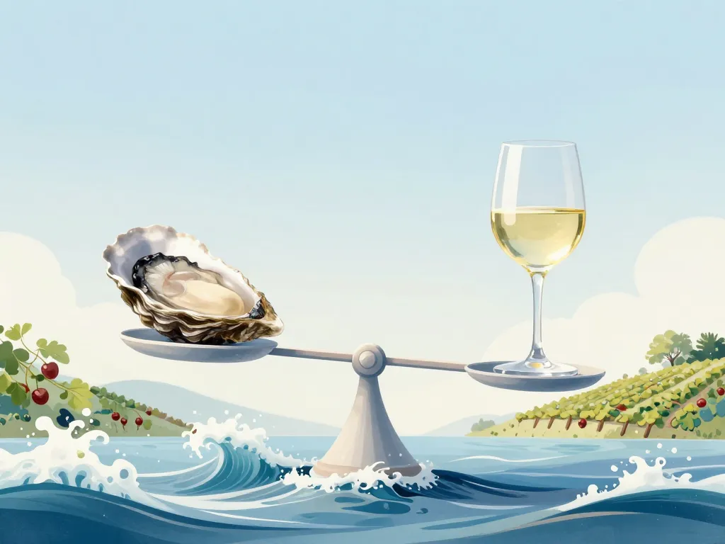 Quel vin avec des huîtres, balance entre huître et vin