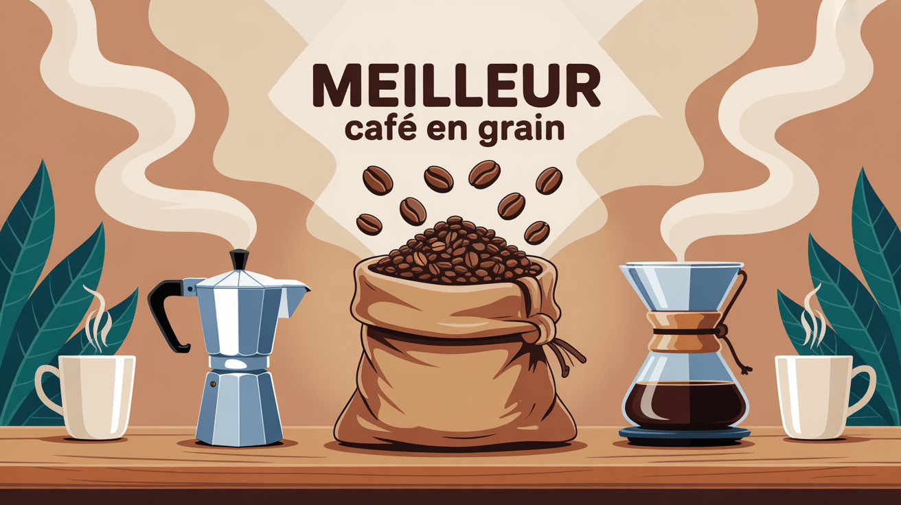 quelle est le meilleur café en grain illustration vectorielle premium