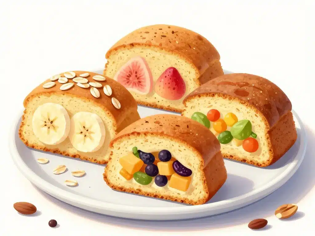 recettes cake petit déjeuner sain tranché et coloré