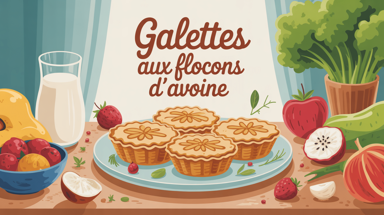 recettes galettes flocons d'avoine sur assiette ingrédients