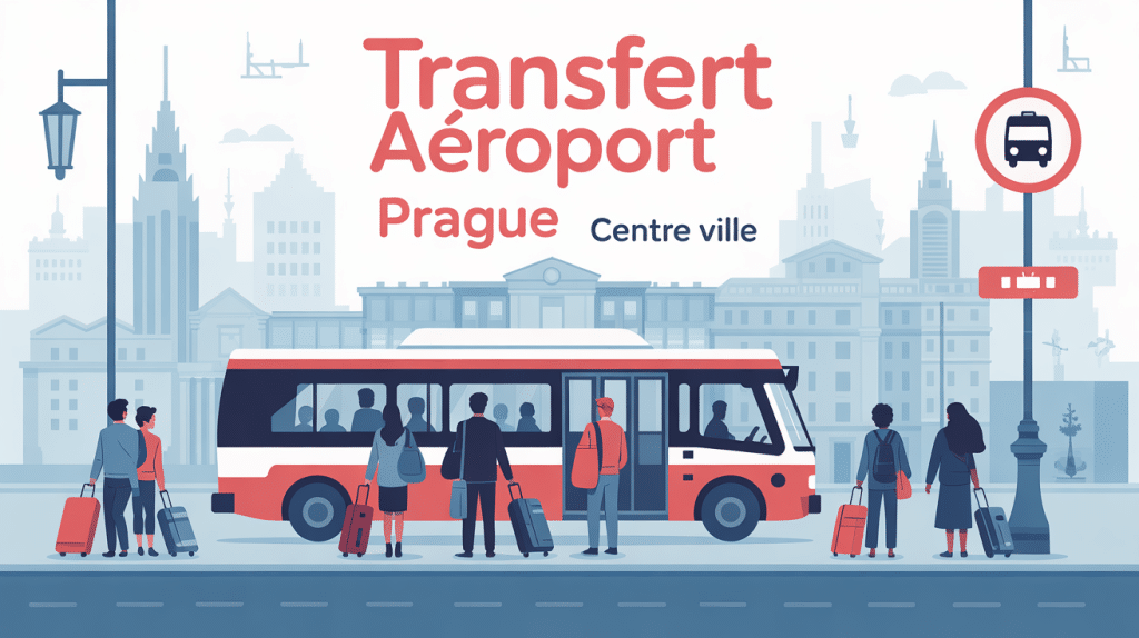 Illustration transfert aeroport Prague au centre ville