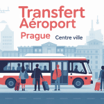 Illustration transfert aeroport Prague au centre ville