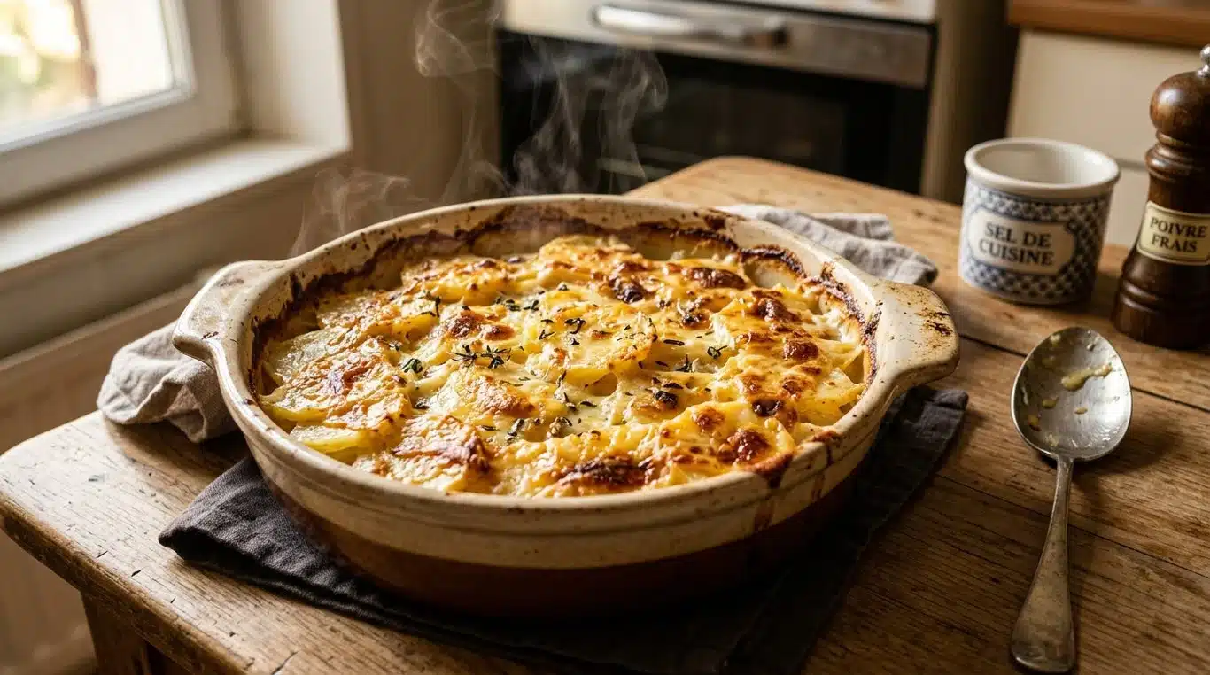 Gratin dauphinois traditionnel doré et appétissant
