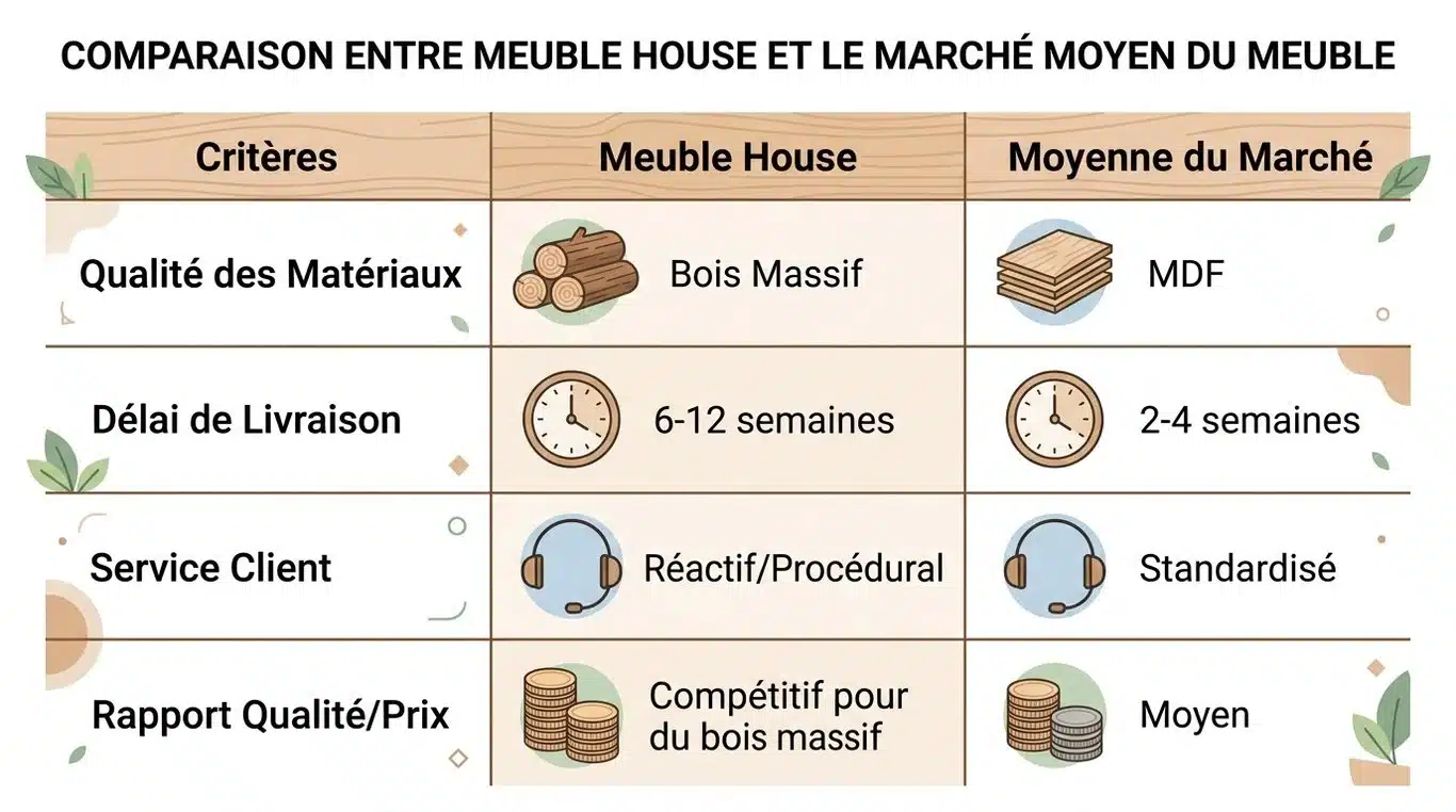 Infographie comparative : Meuble House face aux standards du marché du meuble