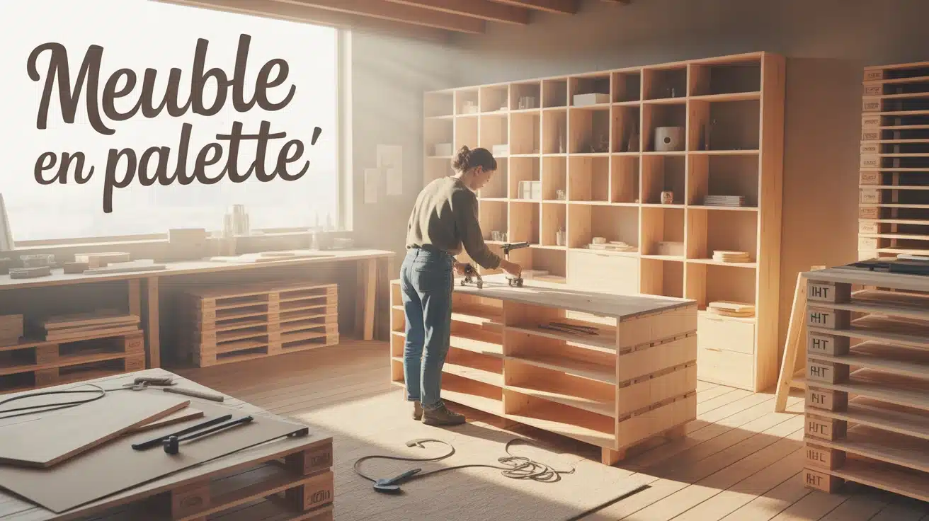 Fabriquer meuble palette atelier lumineux DIY