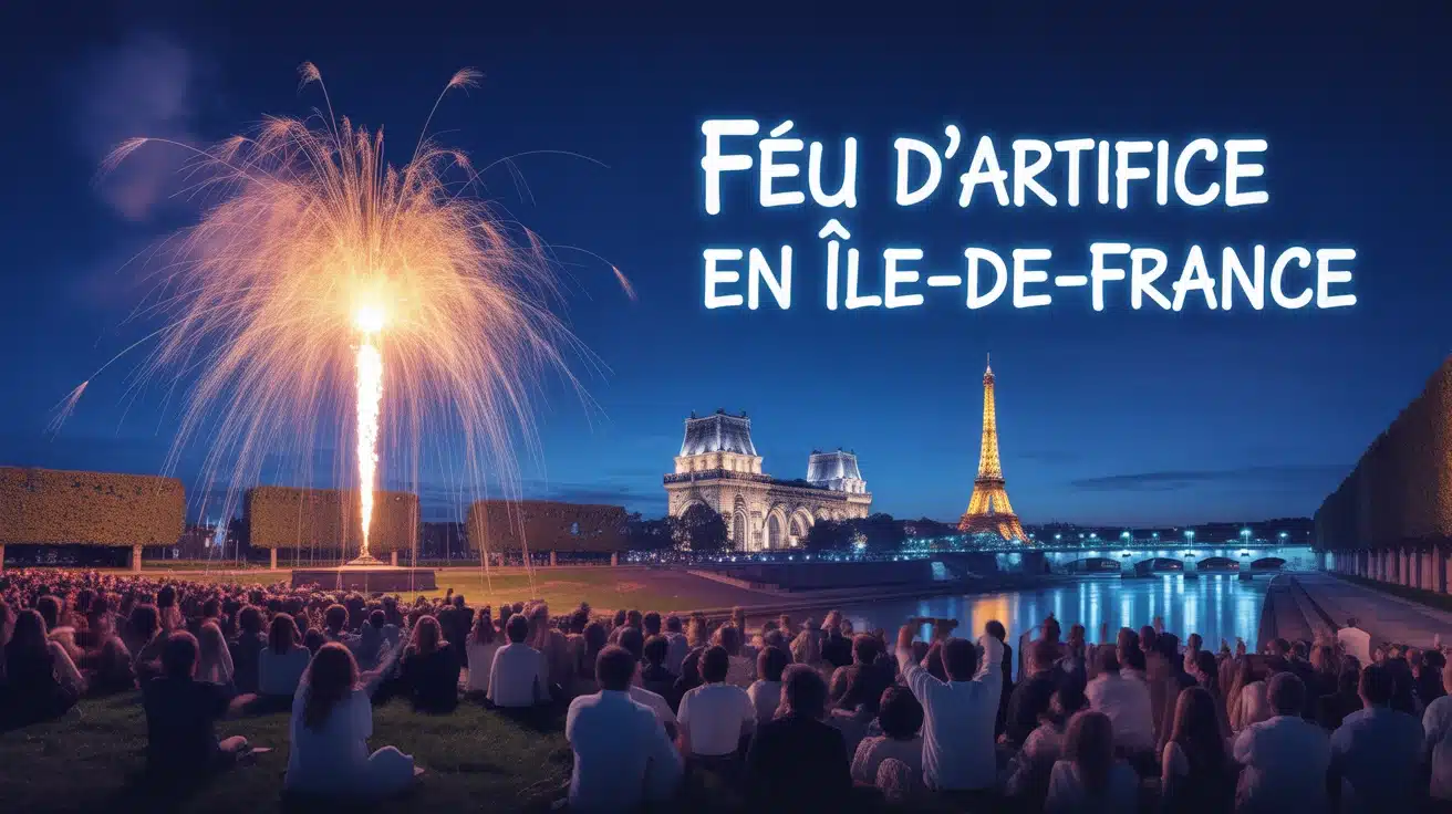 Feu d'artifice ce soir Ile de France foule parc monuments