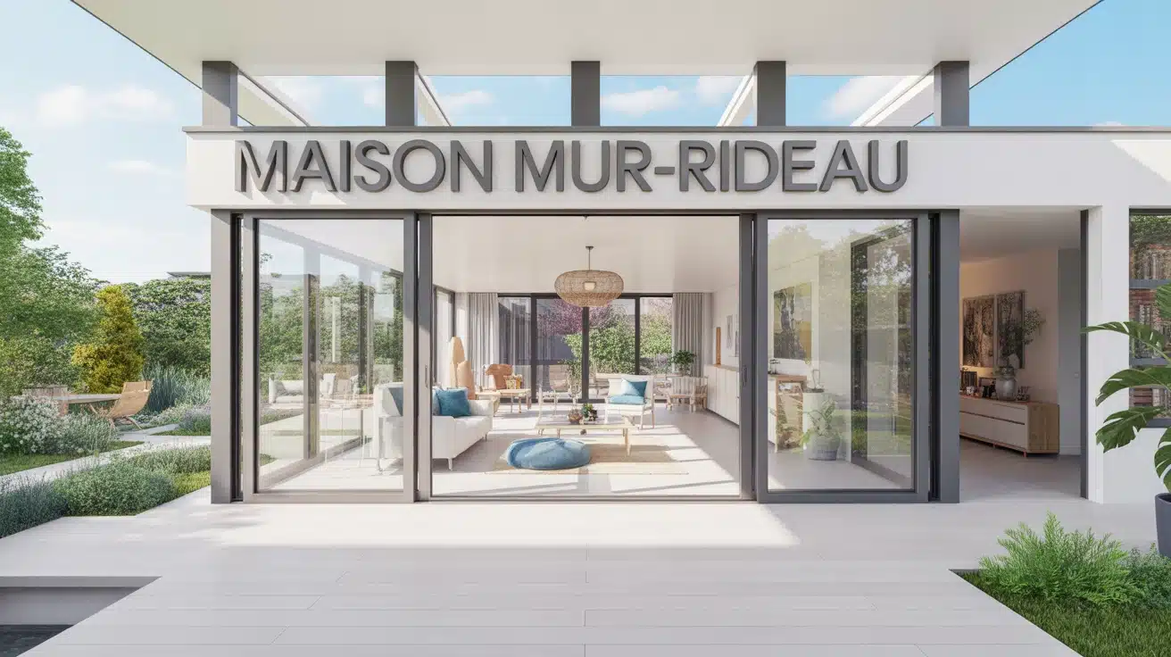 maison mur rideau façade vitrée