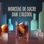 morceau de sucre dans l'alcool verre cocktail
