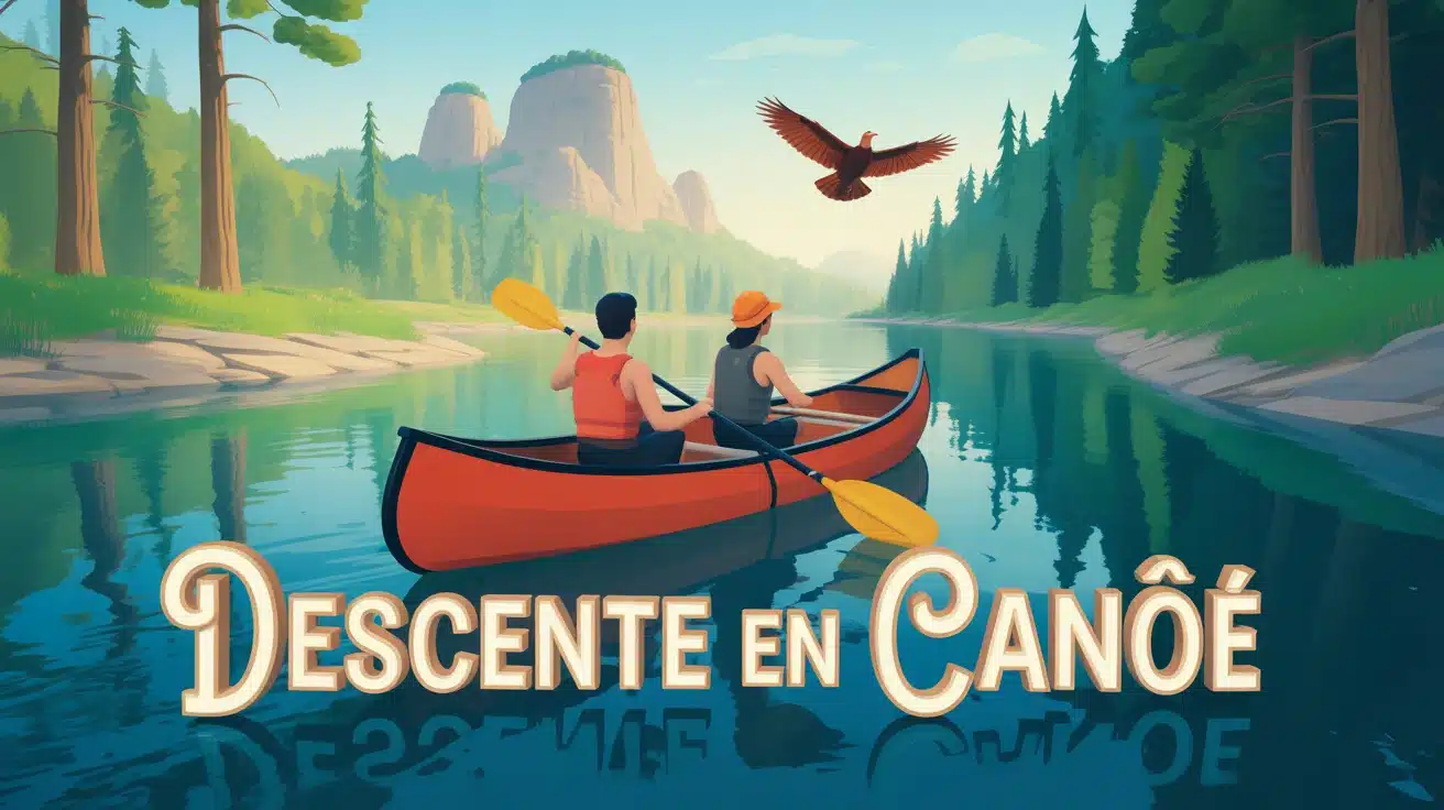 ou faire du canoe rivière France illustration