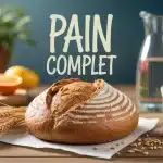 pain complet bienfait tranché sur table avec graines et blé