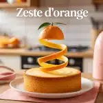 zeste d orange sur cake avec ustensiles