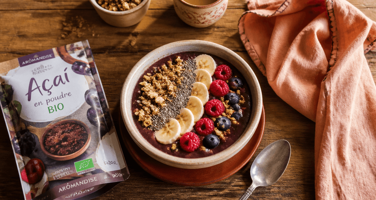 acai bowl avec granola et fruits frais