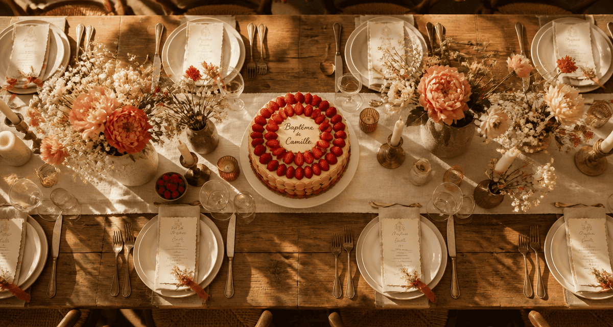 bapteme au restaurant table reception conviviale