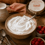 Bienfait du fromage blanc sur table rustique