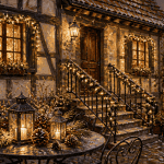 decoration noel exterieur jardin guirlandes