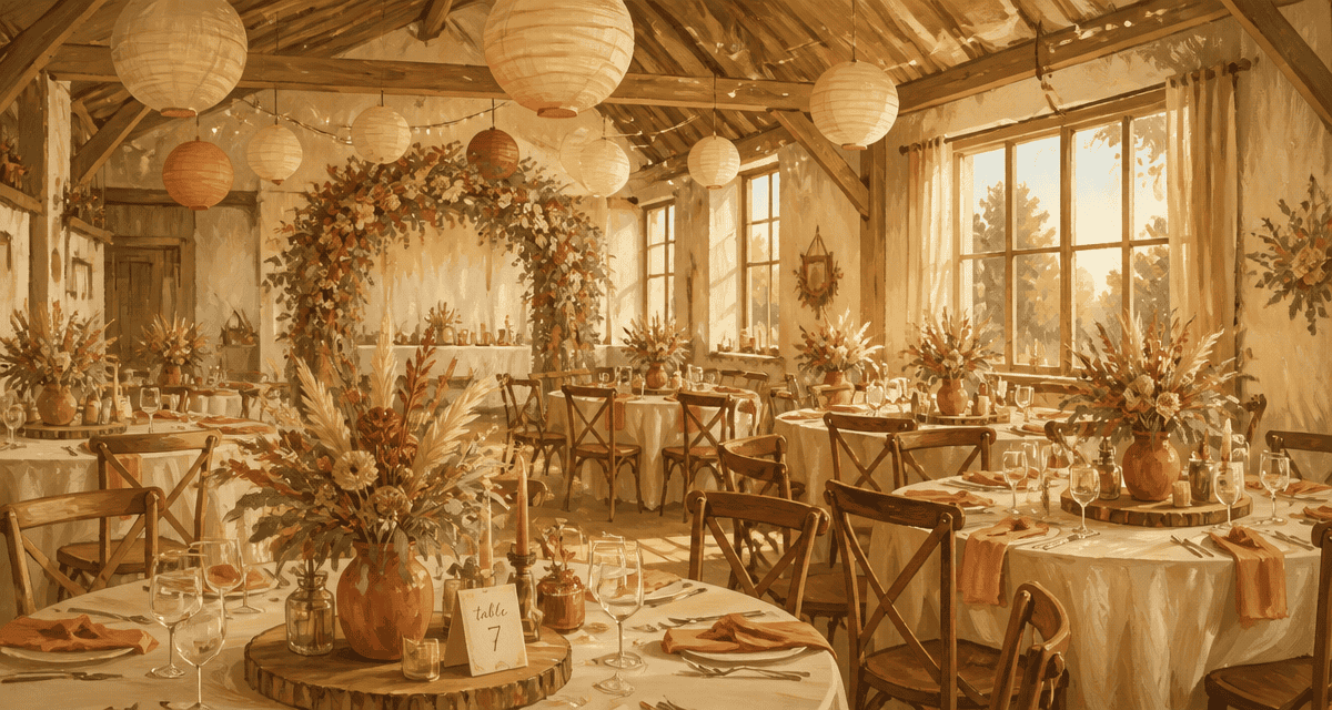 decos de mariage bohème champêtre grandes tables