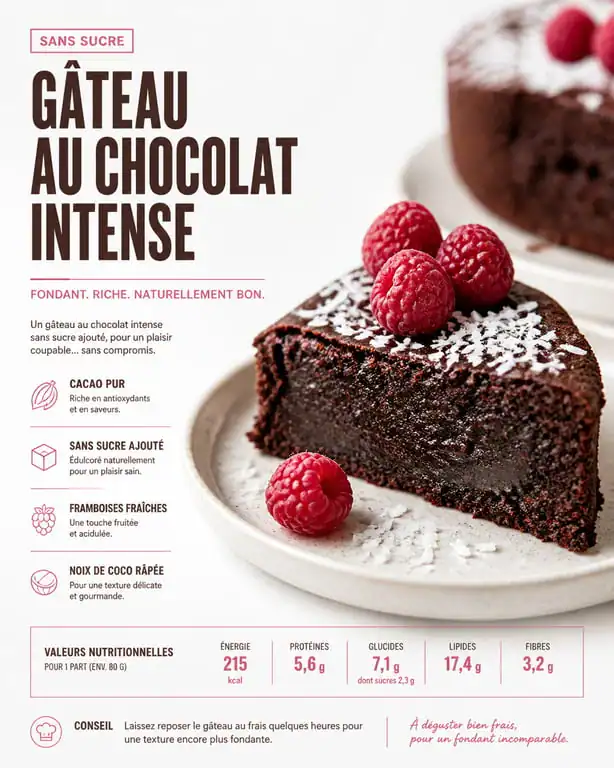 Gâteau au chocolat sans sucre pour diabétiques