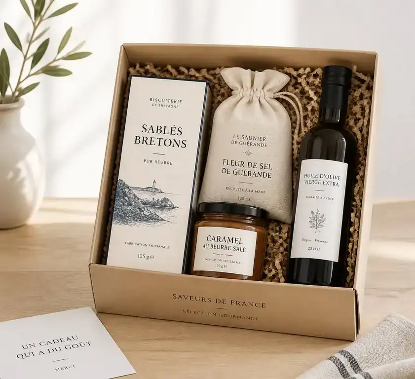 Coffret cadeau de spécialités françaises gastronomiques pour offrir