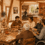 habitat partagé salon intergénérationnel chaleureux