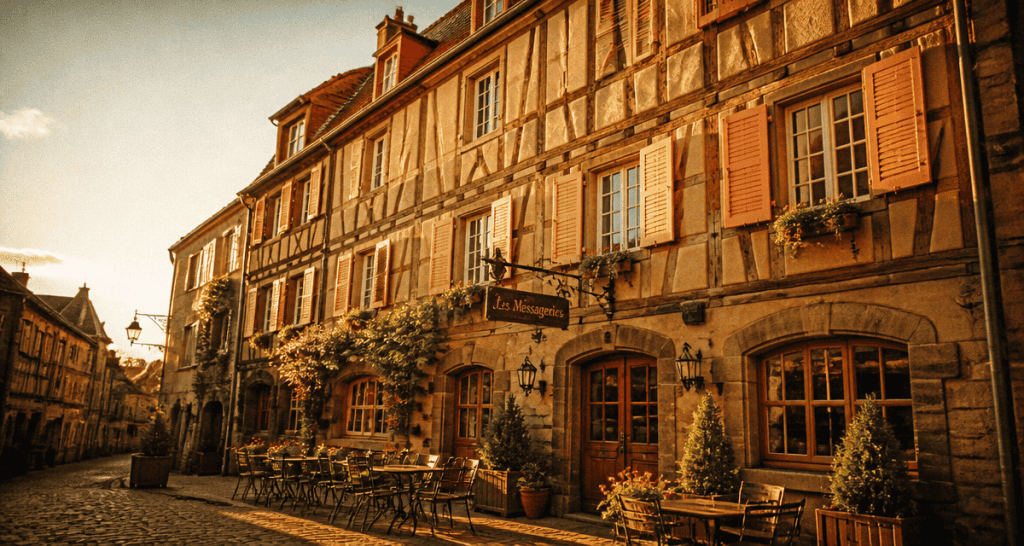façade hôtel les messageries à saint-flour auvergne