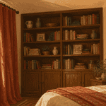 isolation phonique mur chambre sans travaux bibliothèque rideau feutre