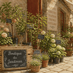 stand marché village la boutique du jardinier arbres fruitiers