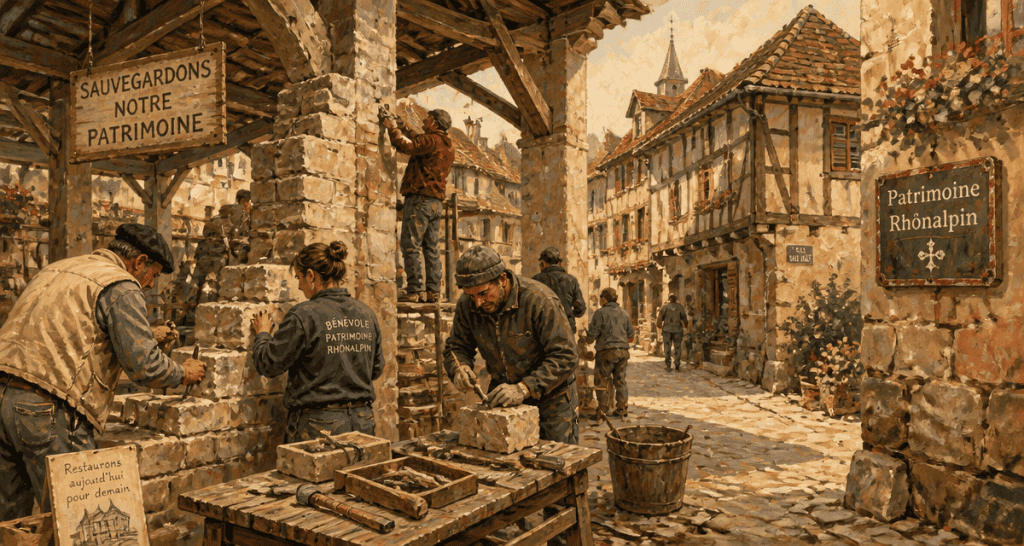 patrimoine rhonalpin marché couvert restauration