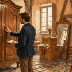 rachat de meubles à domicile expert examine armoire