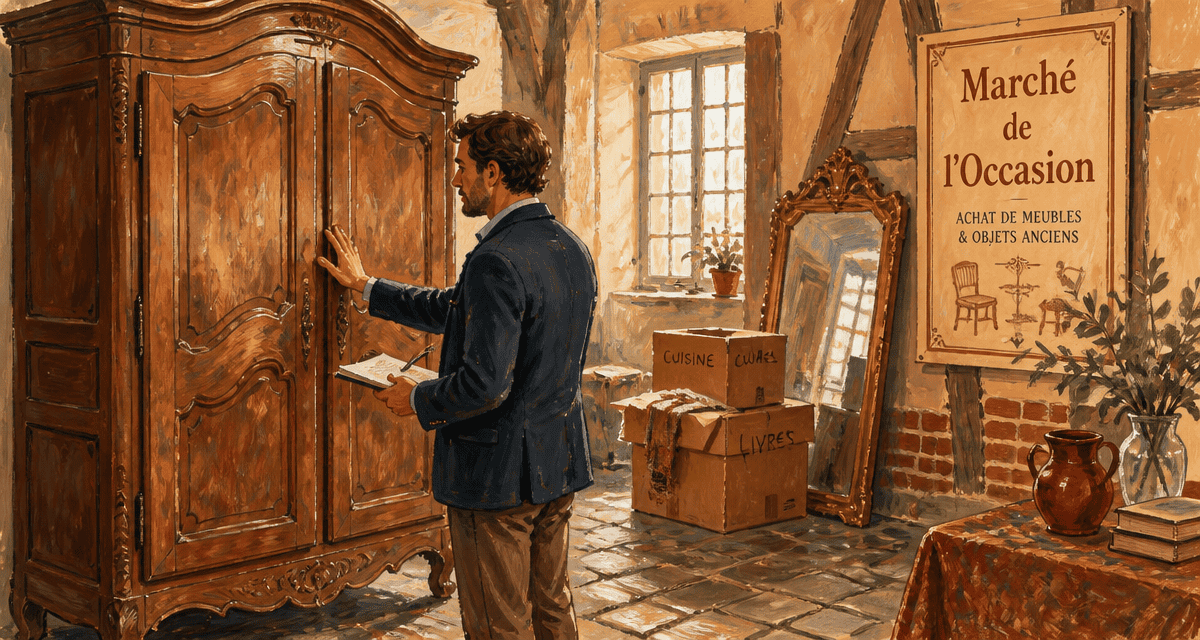 rachat de meubles à domicile expert examine armoire