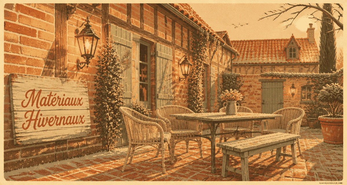 Salon de jardin qui peut rester dehors l'hiver en hiver sur une terrasse