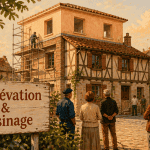 surélévation maison et voisinage, chantier observé par voisins