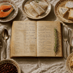 tableau des aliments sur table rustique