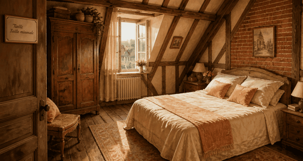 taille chambre lit double lumière naturelle