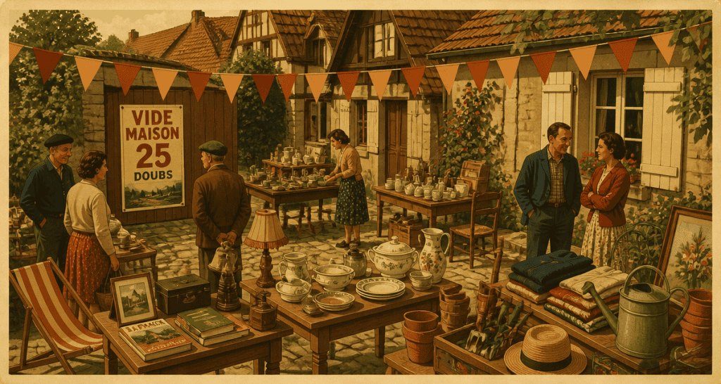 vide maison 25 dans le Doubs affiche vintage