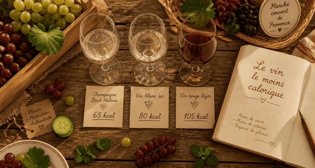Vin le moins calorique trois verres calories