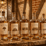 whisky francais bouteilles artisanales sur table en bois