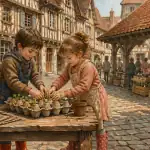activité printemps enfants plantent semis village troyen