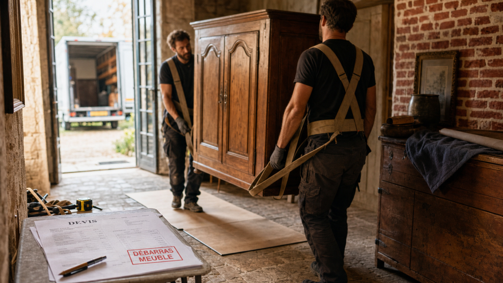Débarras meuble : entreprise qui vide un logement